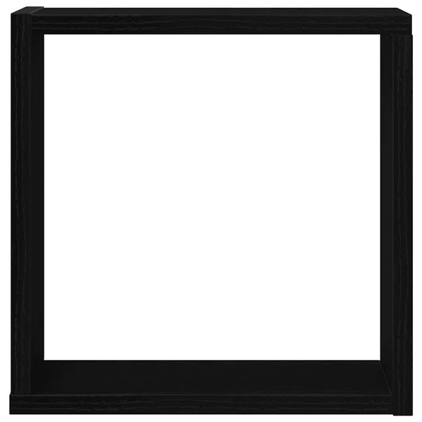 Seinähyllyt kuutio 2 kpl musta tammi 30x15x30 cm tekopuu