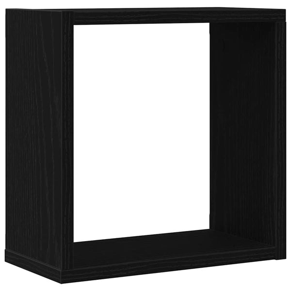Seinähyllyt kuutio 6 kpl musta tammi 30x15x30 cm tekopuu