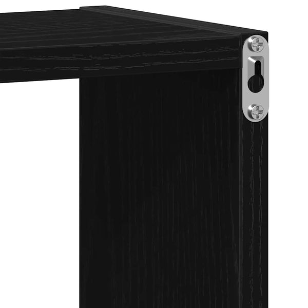 Seinähyllyt kuutio 6 kpl musta tammi 30x15x30 cm tekopuu