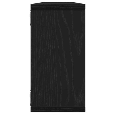 seinäkuutiohyllyt 2 kpl musta tammi 100x15x30 cm tekninen puu