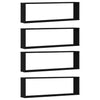 Wall Cube hyllyt 4 kpl musta tammi 100x15x30 cm tekninen puu
