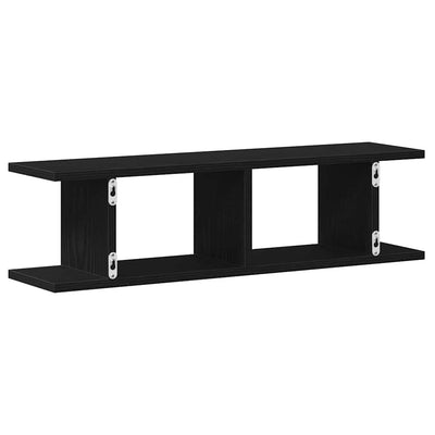 seinähyllyt 2 kpl musta tammi 75x18x20 cm tekninen puu
