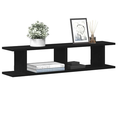 seinähyllyt 2 kpl musta tammi 90x18x20 cm tekninen puu
