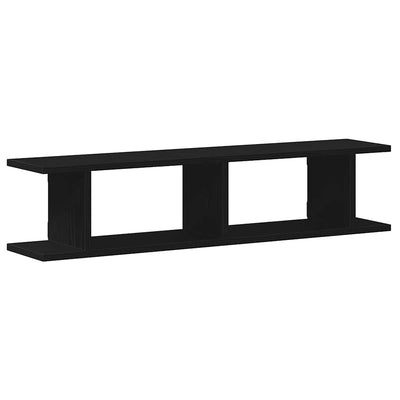 seinähyllyt 2 kpl musta tammi 90x18x20 cm tekninen puu