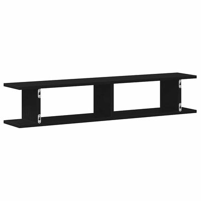 seinähyllyt 2 kpl musta tammi 105x18x20 cm tekninen puu