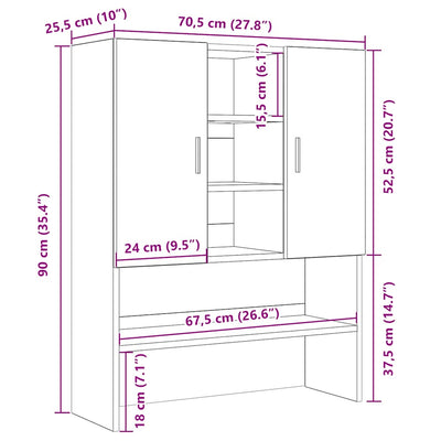 Pesukonekaappi musta tammi 70,5x25,5x90 cm