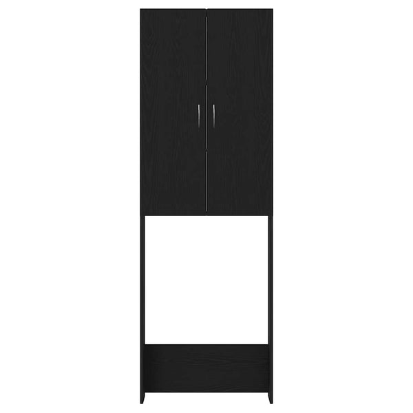 Pyykinpesukoneen kaappi musta tammi 64x25,5x190 cm