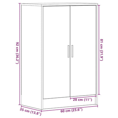 Musta tammi kenkäkaappi Tibor 60x35x92cm (puinen)