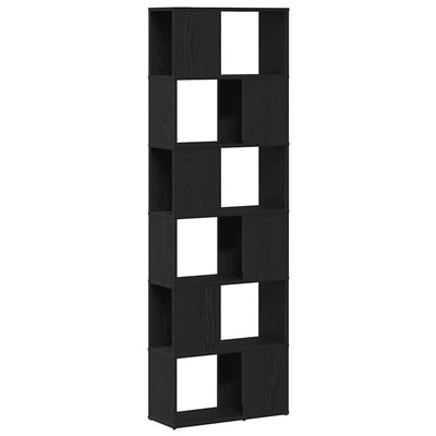 Kirjahylly/tilanjakaja musta tammi 60x24x186 cm