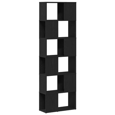 Kirjahylly/tilanjakaja musta tammi 60x24x186 cm