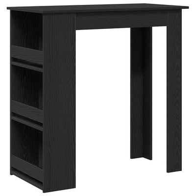 baaripöytä säilytystelineellä musta tammi 102x50x103,5 cm