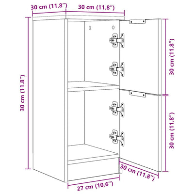Sivupöytä 2 pcs Musta tammi 30 x 30 x 70 cm Tekninen puu