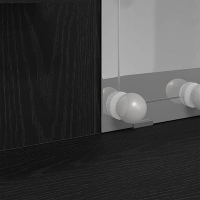 Musta tammi meikkipöytä hyllyllä Hogiu 96x40x142cm (puinen)