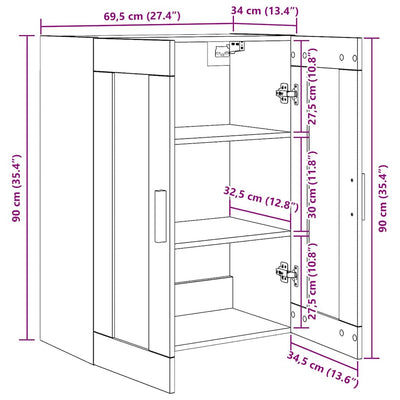 Seinäkaappi Musta tammi 69.5 x 34 x 90 cm