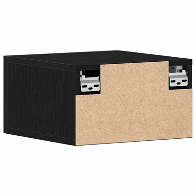 Musta seinälle kiinnitettävä yöpöytäkaappi Td (2 pcs)