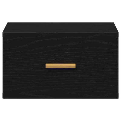 Musta seinälle kiinnitettävä yöpöytäkaappi Td (2 pcs)