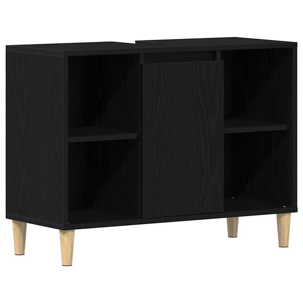 Tiskiallaskaappi musta tammi 80x33x60 cm tekopuu