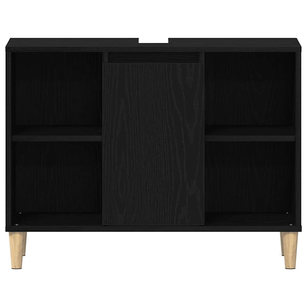 Tiskiallaskaappi musta tammi 80x33x60 cm tekopuu