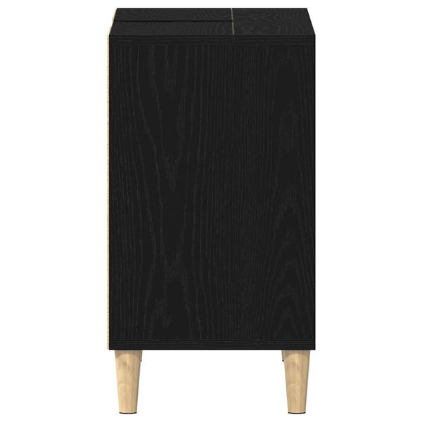 Tiskiallaskaappi musta tammi 80x33x60 cm tekopuu