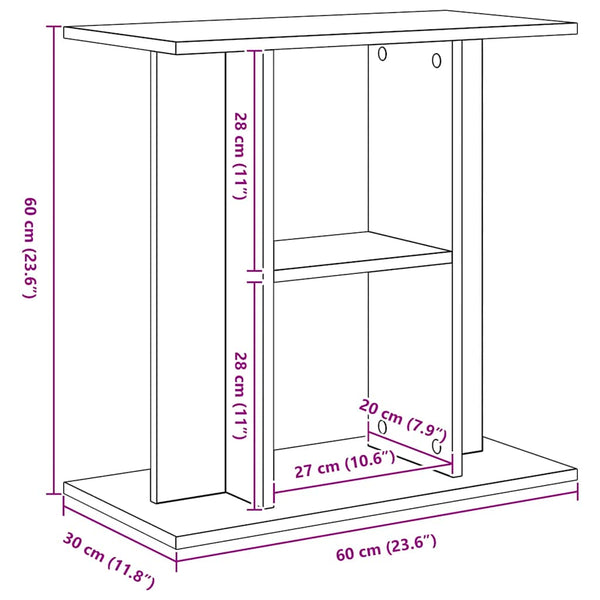 Akvaarioteline musta tammi 60x30x60 cm tekopuu