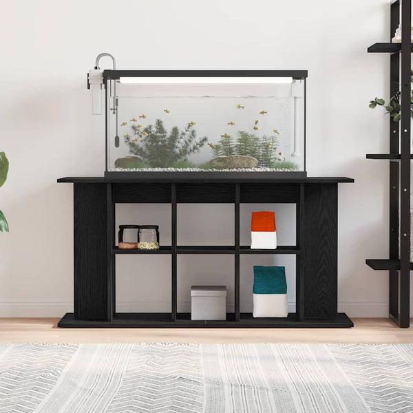 Akvaarioteline musta tammi 120x40x60 cm tekopuu