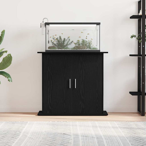 Akvaarioteline musta tammi 81x36x73 cm tekopuu