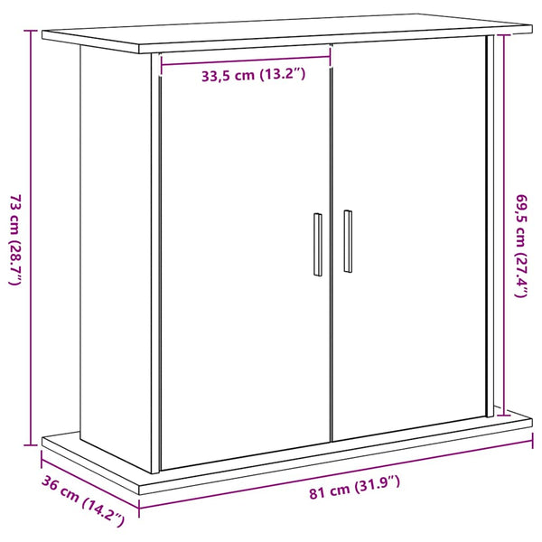 Akvaarioteline musta tammi 81x36x73 cm tekopuu