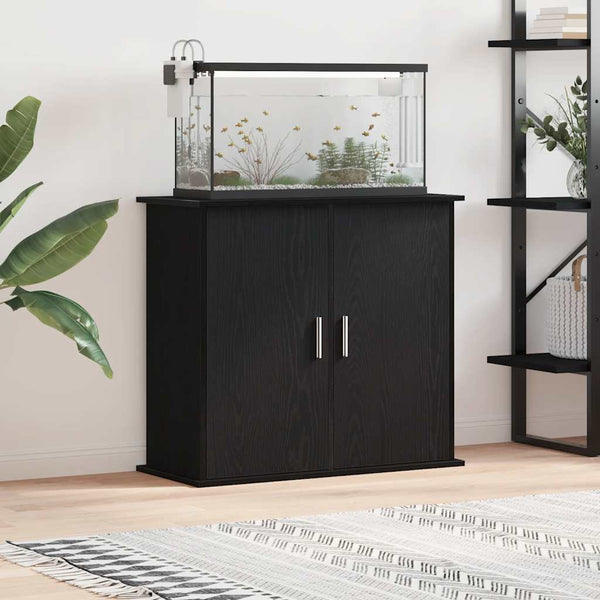 Akvaarioteline musta tammi 81x36x73 cm tekopuu