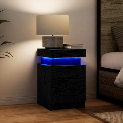 Musta tammi yöpöytä Erifilly 35x39x55cm (puinen)