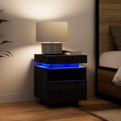 Musta tammi yöpöytä Lisei 40x39x48.5cm (2 pcs puinen)