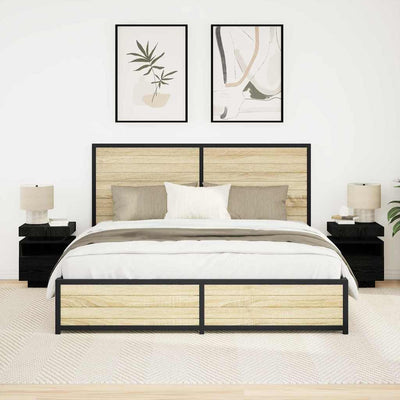 Musta tammi yöpöytä Lisei 40x39x48.5cm (2 pcs puinen)