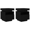Yöpöytä 2 pcs Musta tammi 40 x 39 x 48.5 cm Tekninen puu