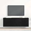 TV-tasot 2 kpl musta tammi 120x30x41 cm tekopuu