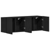 TV-tasot 2 kpl musta tammi 120x30x41 cm tekopuu