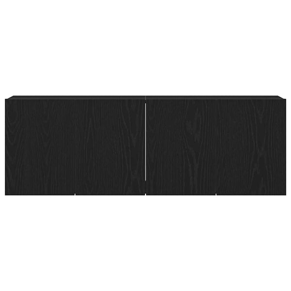 TV-tasot 2 kpl musta tammi 120x30x41 cm tekopuu