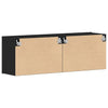 TV-tasot 2 kpl musta tammi 120x30x41 cm tekopuu