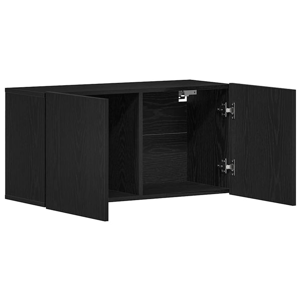 TV-taso musta tammi 80x30x41 cm tekopuu