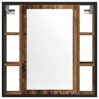 Kylpyhuoneen peilikaappi vanha puu 60x16x60 cm tekninen puu