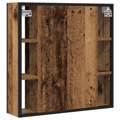 Kylpyhuoneen peilikaappi vanha puu 60x16x60 cm tekninen puu
