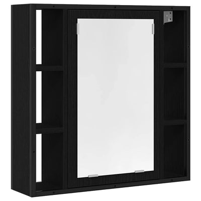 Kylpyhuoneen peilikaappi musta tammi 60x16x60 cm tekninen puu