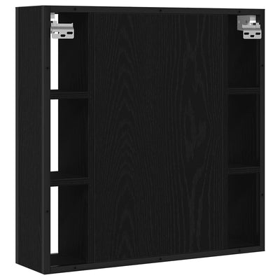 Kylpyhuoneen peilikaappi musta tammi 60x16x60 cm tekninen puu