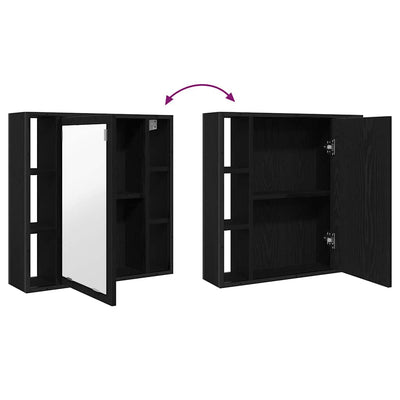 Musta tammi kylpyhuoneen peilikaappi Icran 60x16x60cm (puinen)