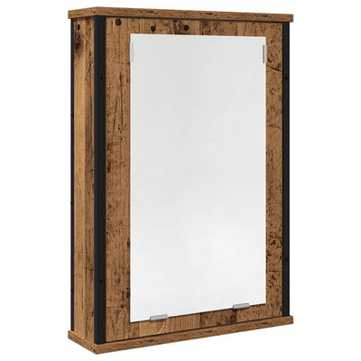 Kylpyhuoneen peilikaappi vanha puu 42x12x60 cm tekninen puu