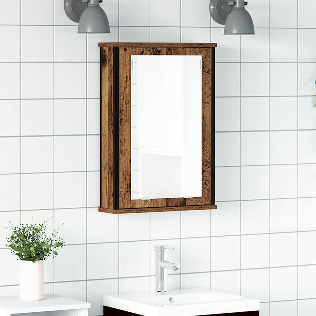 Vanha puu kylpyhuoneen peilikaappi Bondrea 42x12x60cm (puinen)