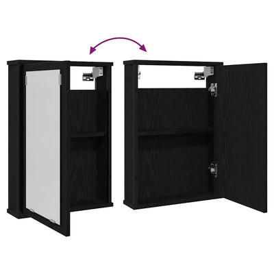 Musta tammi kylpyhuoneen peilikaappi Bondrea 42x12x60cm (puinen)