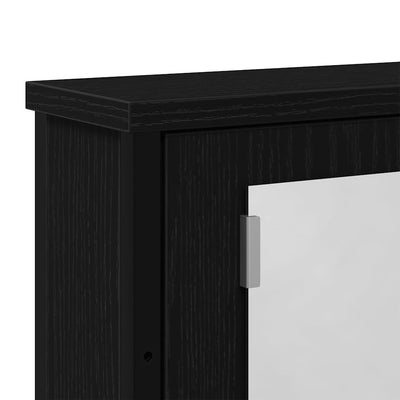 Kylpyhuoneen peilikaappi musta tammi 42x12x60 cm tekninen puu
