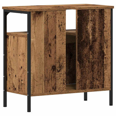 Kylpyhuoneen pesuallaskaappi vanha puu 60x30x60 cm tekninen puu