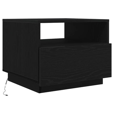 Sohvapöytä LED-valoilla musta tammi 50x49x40 cm