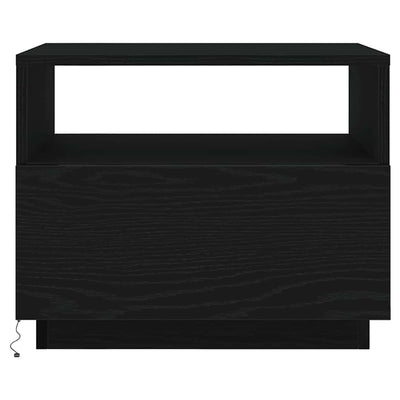 Sohvapöytä LED-valoilla musta tammi 50x49x40 cm