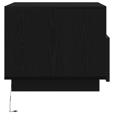 Sohvapöytä LED-valoilla musta tammi 50x49x40 cm